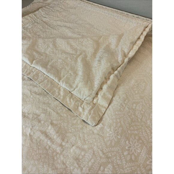 Boll & Branch Signature Floral King/Cal King Ivory 2 Tone Neutral Duvet Cover - Picture 7 of 8